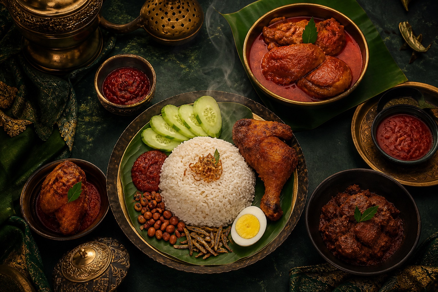 Nasi lemak dan lauk pilihan Restoran Aqiza Nilai